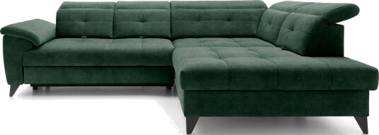 Inferne 5 seter Sofa med Sjeselong   Mørkegrønn