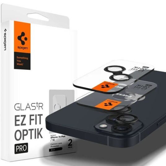 Spigen EZ Fit Optik Pro Linsebeskytter Herdet Glass til iPhone 14/14 Plus - Svart