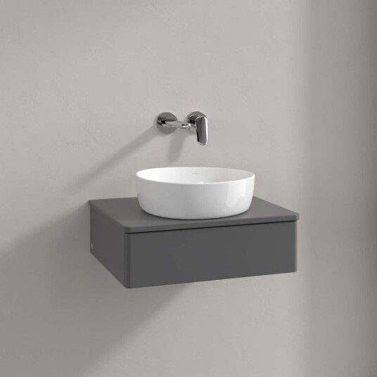 Villeroy & Boch  Antao Servantskap med 1 skuff 60x50x19 cm u/lys Antrasitt Matt