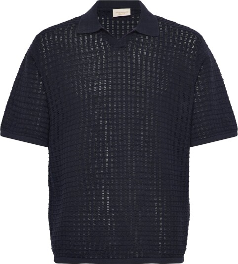 Jack & Jones Jornantucket Knit Split Neck Polo Sa26 Navy L