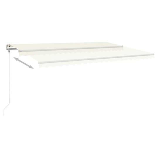 vidaXL Automatisk markise med vindsensor og LED 500x350 cm kremhvit