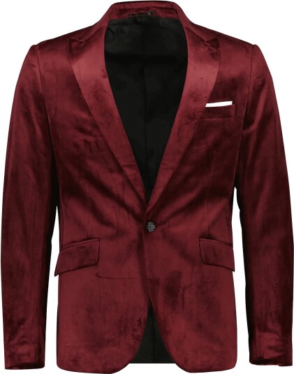 Lindbergh Velvet Blazer BURGUNDY 54