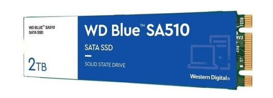 WD Blue SA510 2TB M.2 SATA SSD med 560 MB/s Lesehastighet
