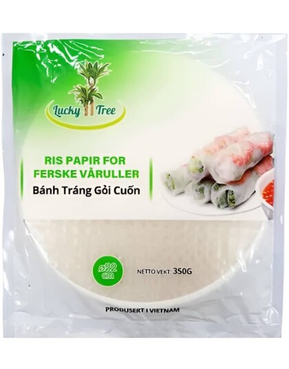 Lucky Tree Runde Rispapir til Ferske Vårruller 22 cm 350 gram Vietnam
