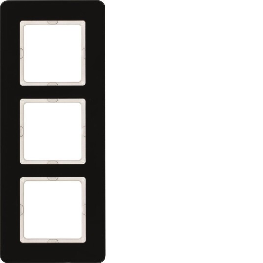 Hager 10136076 Dekkramme 3 Rom Q.7 Glass Svart