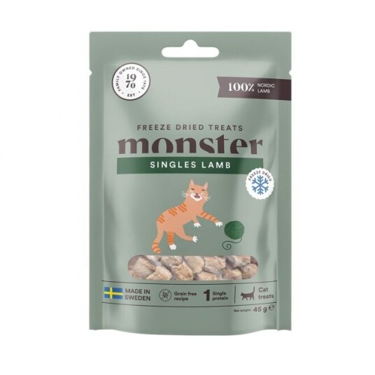 Monster Pet Food Frysetørket Lammekjøtt Kattegodteri 40 g