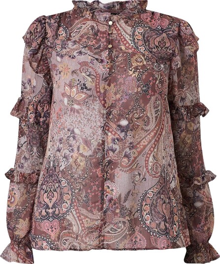 Zizzi Bluse Mflorie L/S Blouse Rosa