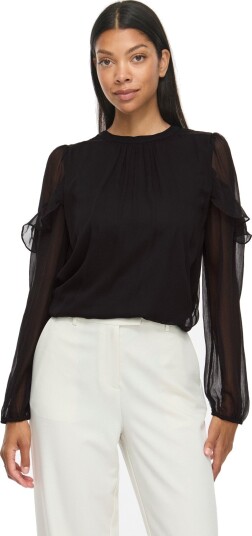 Vila Vielly L/S Flounce Top Black 42