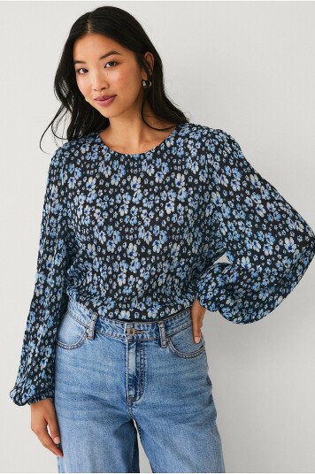 Ellos Collection Topp med pufferme Svart