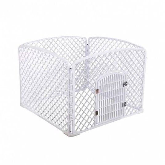Hvit Firkantet Hundegård I Plast 96 X 96 X 75 cm