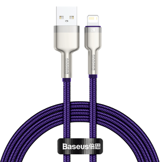 Baseus Cafule 2.4A USB til Lightning-kabel 1m Lilla