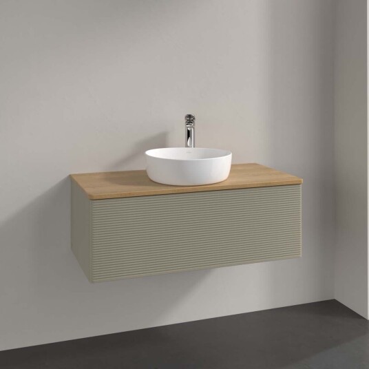 Villeroy & Boch  Antao Servantskap med 1 skuff 100x50x36 cm u/lys Steingrå/Eik