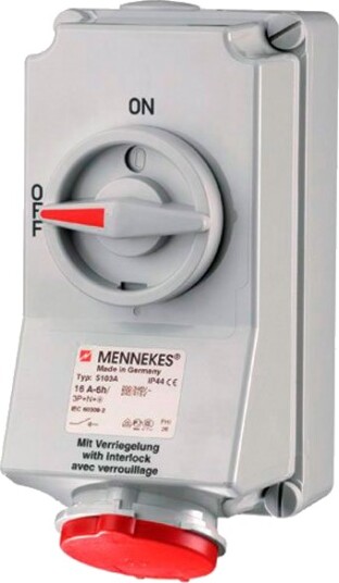 Mennekes CEE Stikkontakt 5-polet 16A 400V IP44