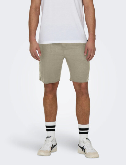 ONLY & SONS Onsleo Linen Mix 0048 Shorts - Beige - XS