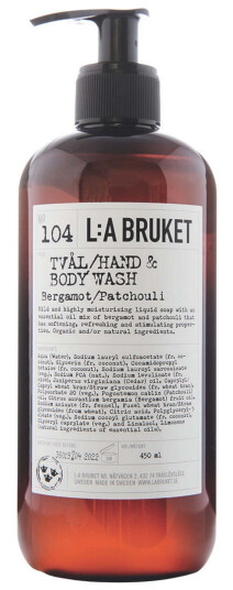 L:A Bruket 104 Flytande TvA¥l Bergamott/Patchouli 450ml
