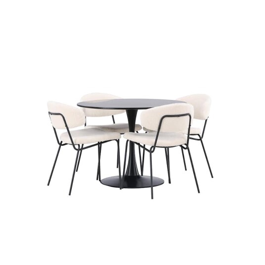 Venture Home Spisegruppe Venture Home Glade Ø 100 cm med 4 Chico Stoler GR23132