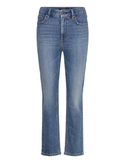 Lauren Ralph Lauren High Rise Straight Ankle Jean   Blue   32