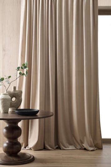 Ellos Home Gardin med multibånd Nora dobbel bredde 1 stk Beige