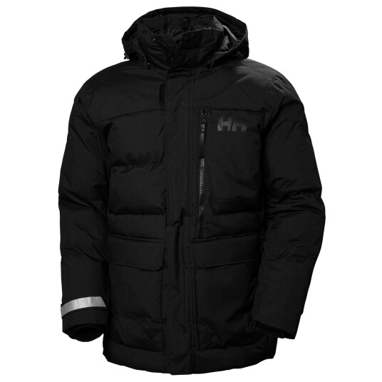 Helly Hansen Herre Tromsoe Vinter Jakke Med Hette Svart S HvitS Helly Hansen Herre Tromsoe Vinter Jakke Med Hette Svart S HvitS