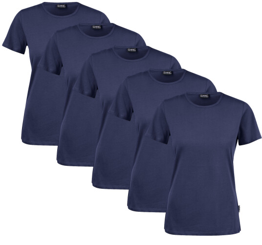 Clique T-Shirt Dam 5-Pack Navy