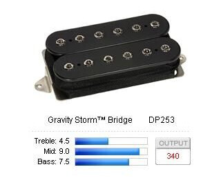 Dimarzio Dp253fbk Pickup Humbucker Gravity.Storm/bridge F-Spaced Svart