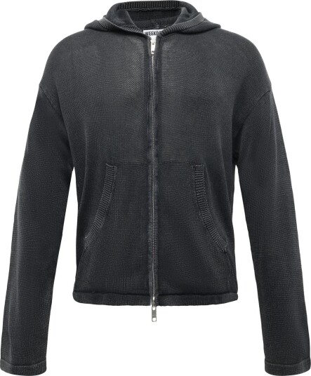 Weekday Zip Through Hoodie Black L