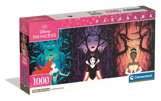 Clementoni Panorama Puslespill   1000 Brikker   Disney Prinsesser