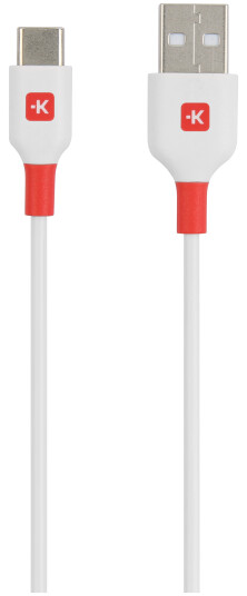 SKROSS 200 cm USB-C Kabel med USB A til USB C - Hvit/Rød SKROSS 200 cm USB-C Kabel med USB A til USB C - Hvit/Rød