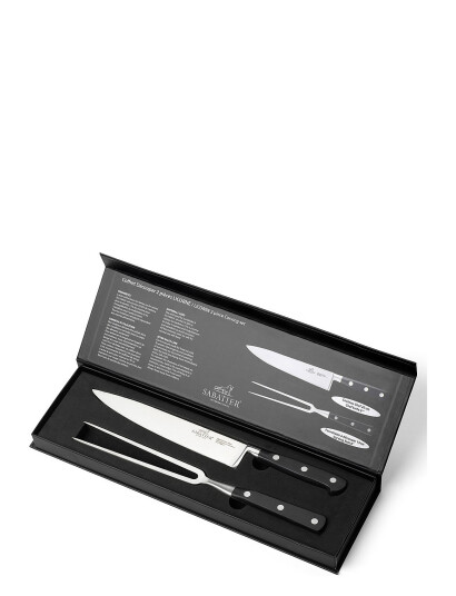 Lion Sabatier Carving Set Licorne 2-Pack - Silver - ONE SIZE