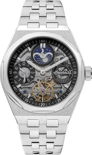 Ingersoll Herreklokke I12901 Skjelettkuttet/Stål Ø43 mm