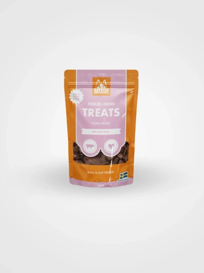 Mush Frysetørket Godbiter Grisehjerte 50 G