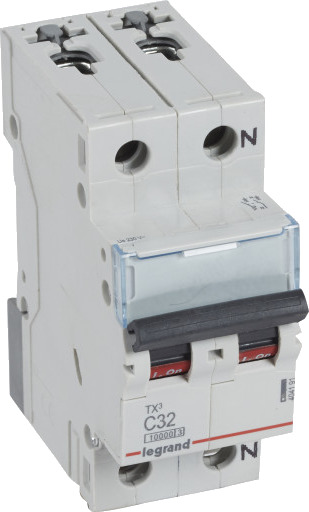 Legrand 5 stk TX³ MCB automatsikring C32 1P+N 2M 10/10kA