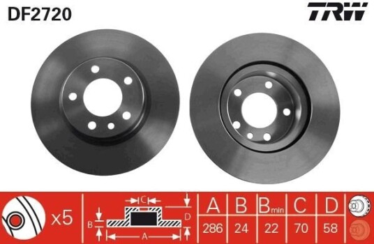 Bremseskive TRW DF2720