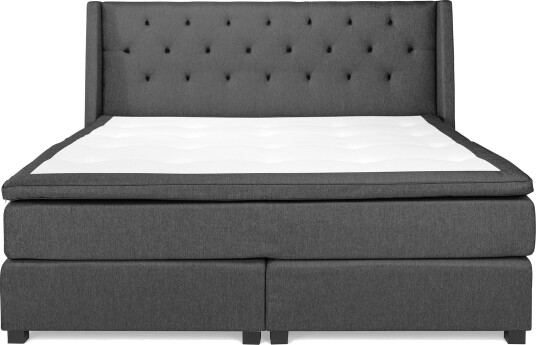 Imperia Komplett Sengpakke 210x210 cm Kontinentalseng med gavl - Mørkgrå