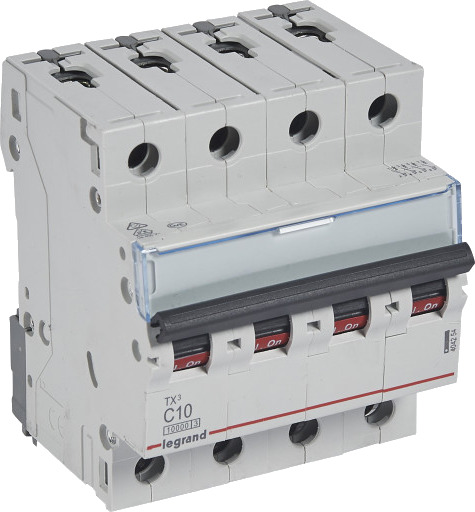 Legrand TX³ MCB automatsikring C10 4P 4M 10/10KA Legrand TX³ MCB automatsikring C10 4P 4M 10/10KA