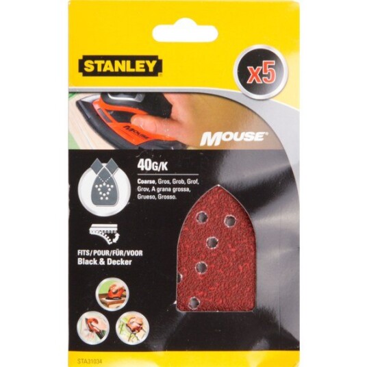 Stanley Slipepapir mouse 40k sta31034 5 ark