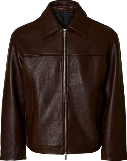 Selected Homme Noah Leather Blouson Brun XXL