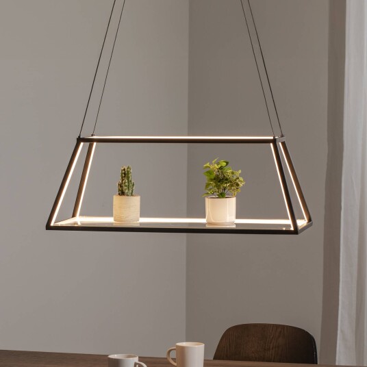 Lucande LED-hengelampe Mensola svart aluminium 75 cm Lucande LED-hengelampe Mensola svart aluminium 75 cm
