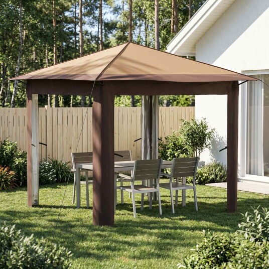 vidaXL Gazebo uten sidevegg 2,6 x 2,6 m Beige og Brun