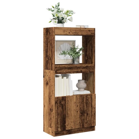 Highboard gammelt tre 63x33x140 cm konstruert tre Highboard gammelt tre 63x33x140 cm konstruert tre
