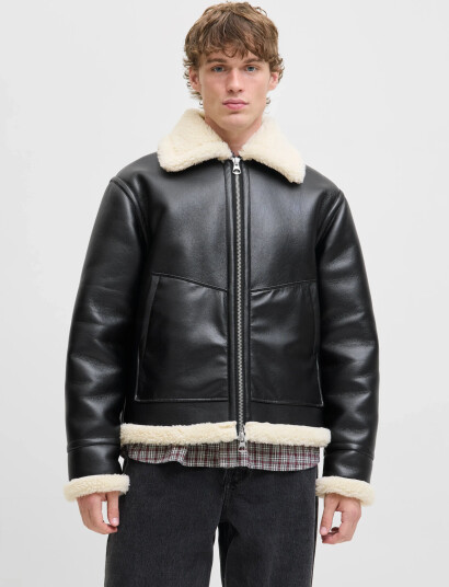 Jack & Jones Jorliverpool Aviator Jacket Sn - Black - M