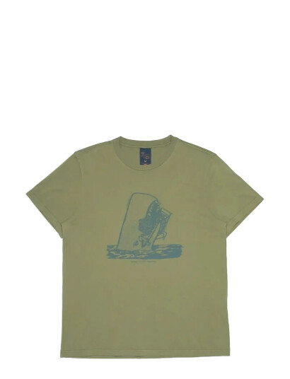 Nudie Jeans Roy Shop Chop T Shirt Green Khaki green X L