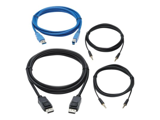 TRIPP LITE DisplayPort KVM Cable Kit for Tripp Lite B005-DPUA2-K and B005-DPUA4 KVM, 4K DP, USB 3.1, 3.5 mm, 10 ft. - video- / USB- / lydkabelsett -