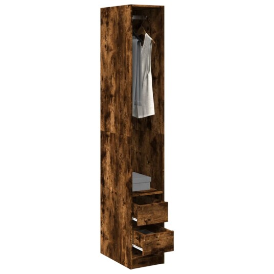 Garderobe røkt eik 30x50x200 cm konstruert tre 8721158340870