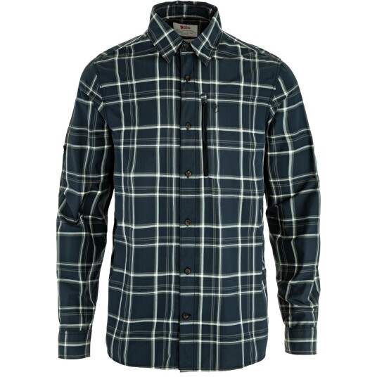 Fjellreven Men"s Abisko Hike Shirt Long Sleeve Dark Navy chalk White XXL