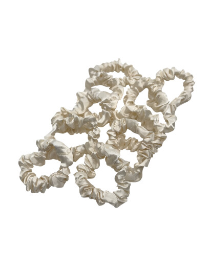 Pipol"s Bazaar Skinny Scrunchie 10 Pcs - Cream - ONE SIZE