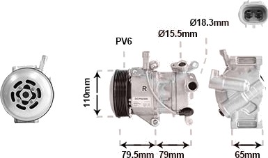 AC kompressor VAN WEZEL 5300K720