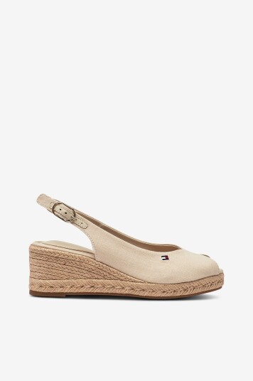 Tommy Hilfiger Sandaletter Mid Wedge Espad Slingback Beige Tommy Hilfiger Sandaletter Mid Wedge Espad Slingback Beige