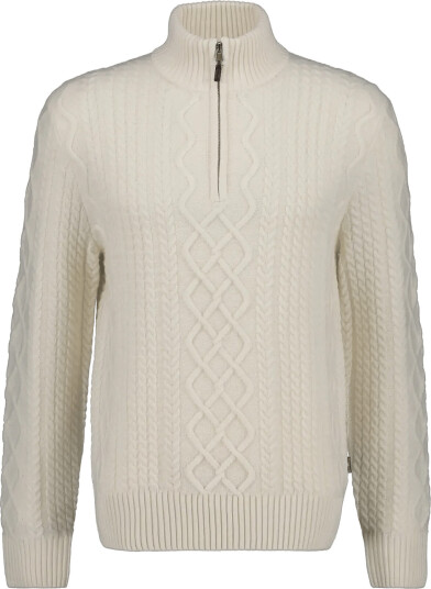 Gant Wool Blend Cable Knit Half Zip Cream S