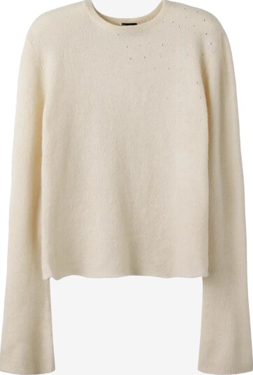 LMTD Nlflodet Stud Ls Short S Knit ANTIQUE WHITE 134 140